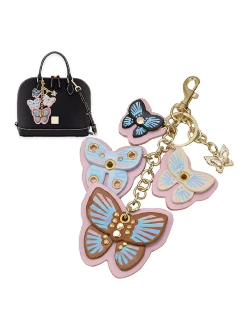 Leather Butterfly Purse Charm Keychain Retro Aesthetic Accessory Gift